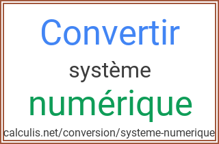  conversion systeme numerique