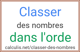 classer des nombres