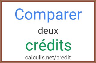 comparer 2 crédit