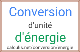  conversion energie
