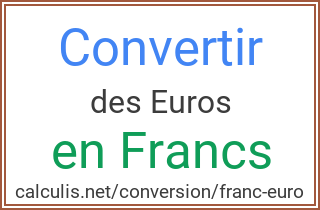  conversion franc euro