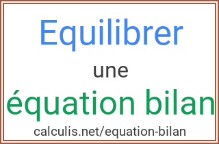 equation bilan