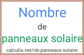 nb panneaux solaire