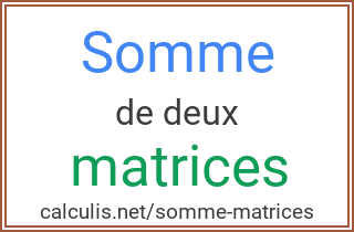 somme matrices
