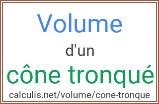  volume cone tronque