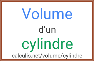  volume cylindre
