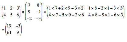 produit de matrice (2,3) par (3,4)