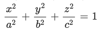 équation d'une ellipsoide