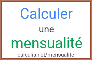Calcul Mensualité